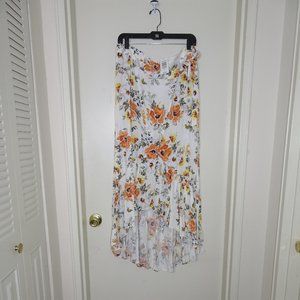 Floral Faux Wrapped Maxi Skirt